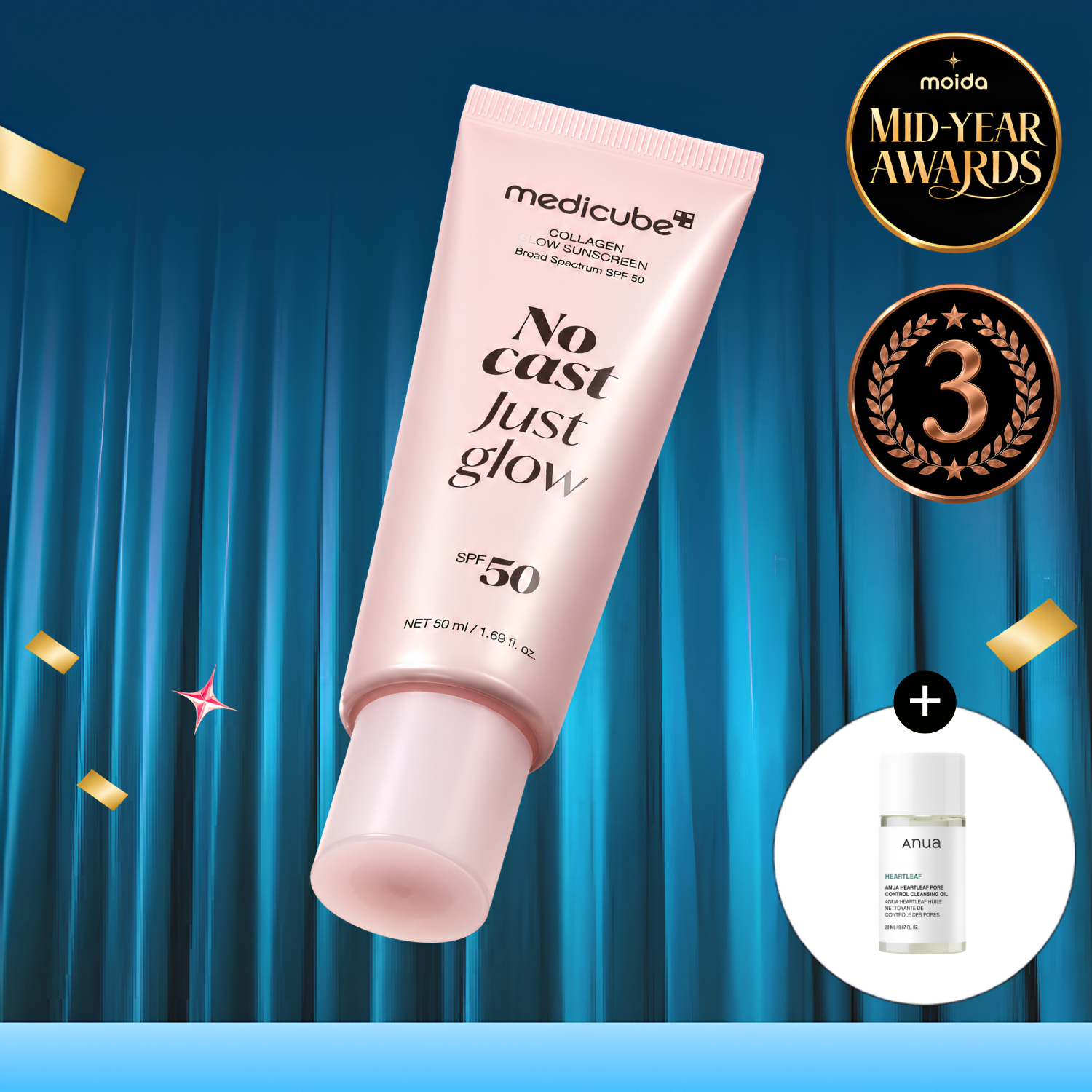 [MEDICUBE] Glow Collagen Sunscreen 50ml SPF 50 + FREE GIFT
