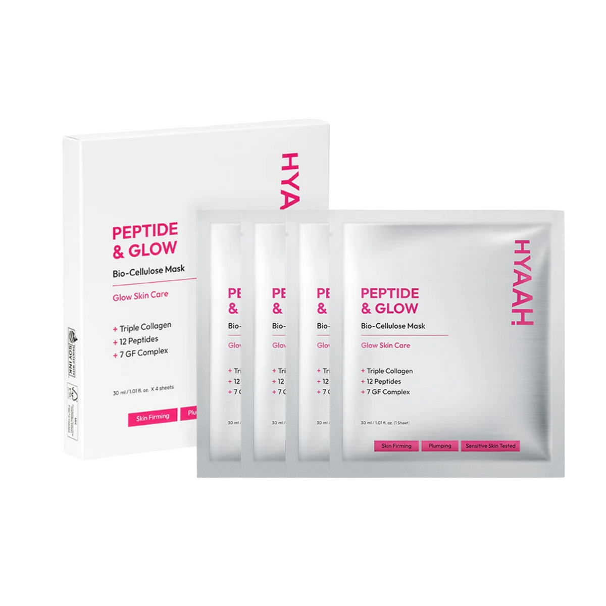 [HYAAH] Peptide & Glow Biocellulose Mask (4ea)