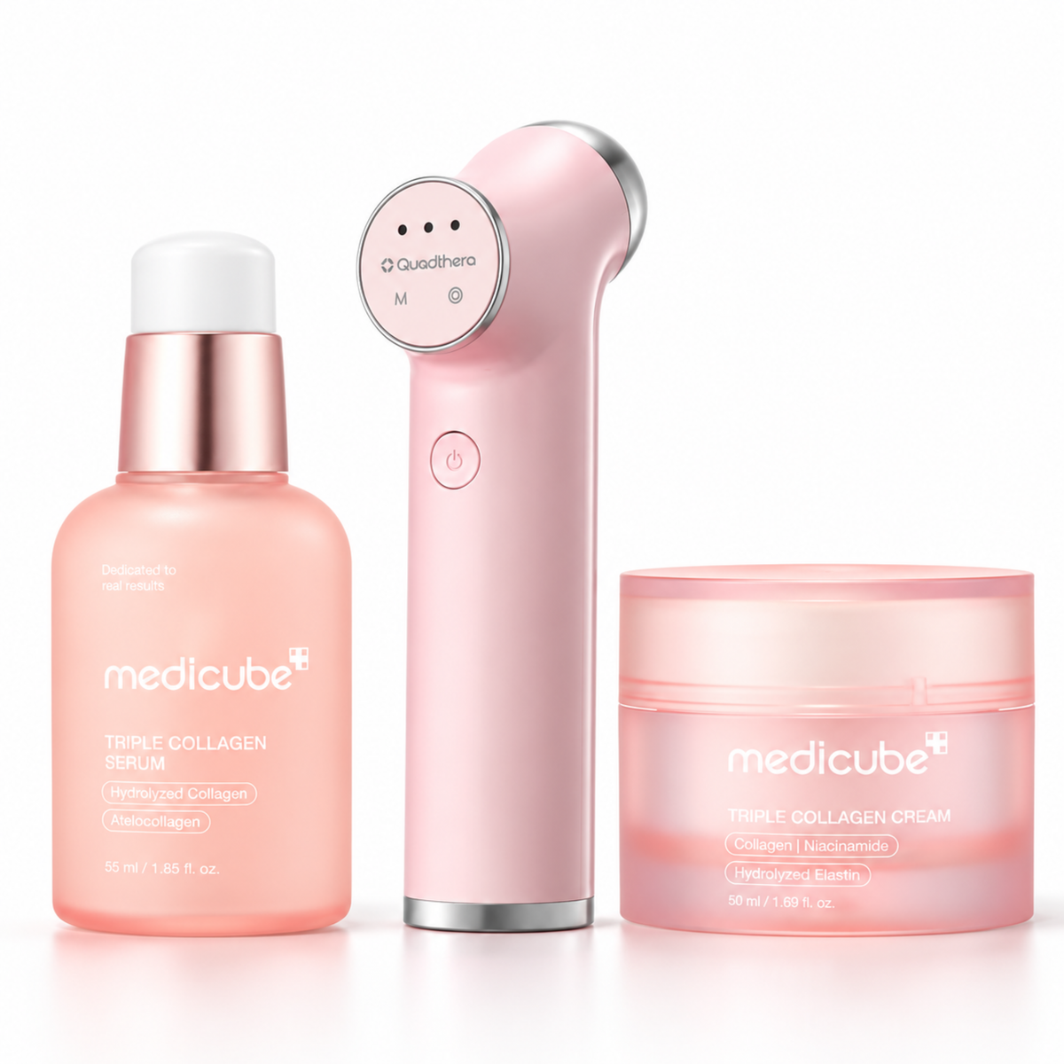 MOIDA SET Collagen Firming Spa Set (Quadthera Minitune (Pink) + Collagen Serum+ Collagen Cream)  *Special Price*