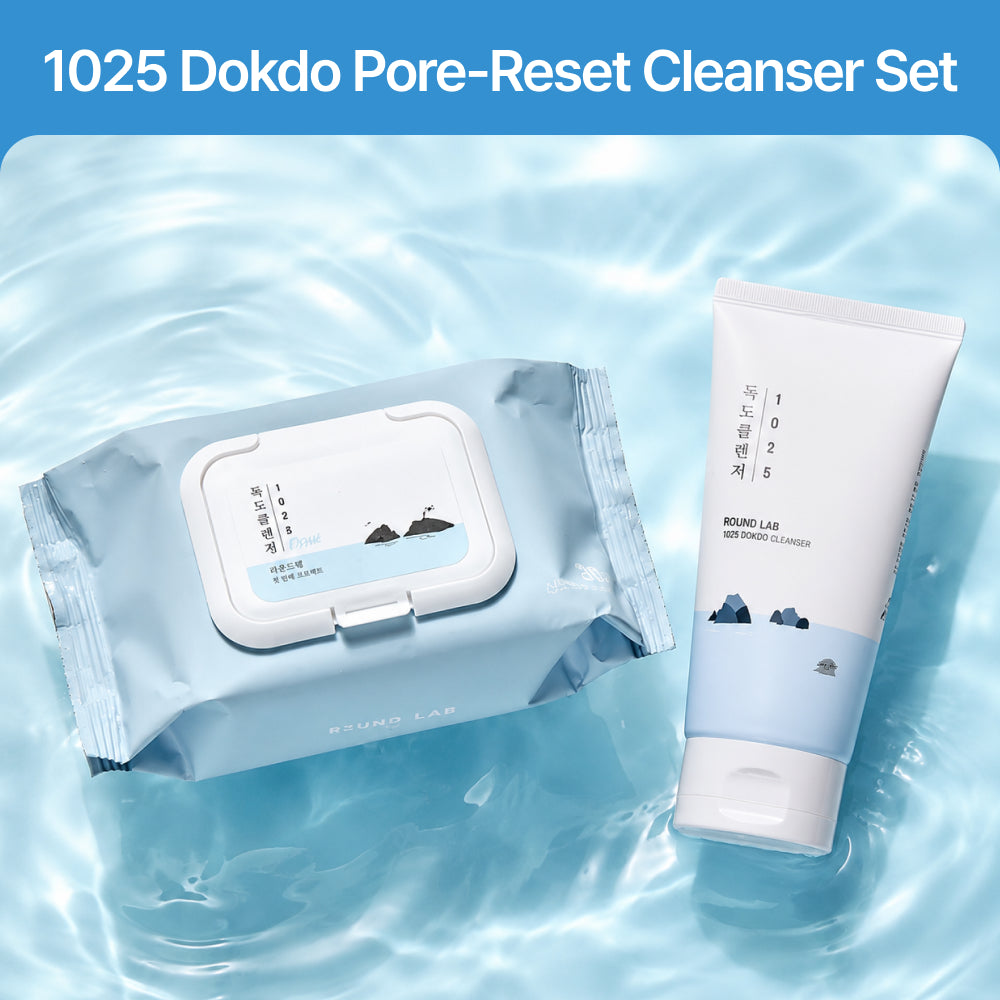 [ROUND LAB] 1025 Dokdo Pore-Reset Cleanser Set (Cleansing Tissue + Cleansing foam) *Special Price*