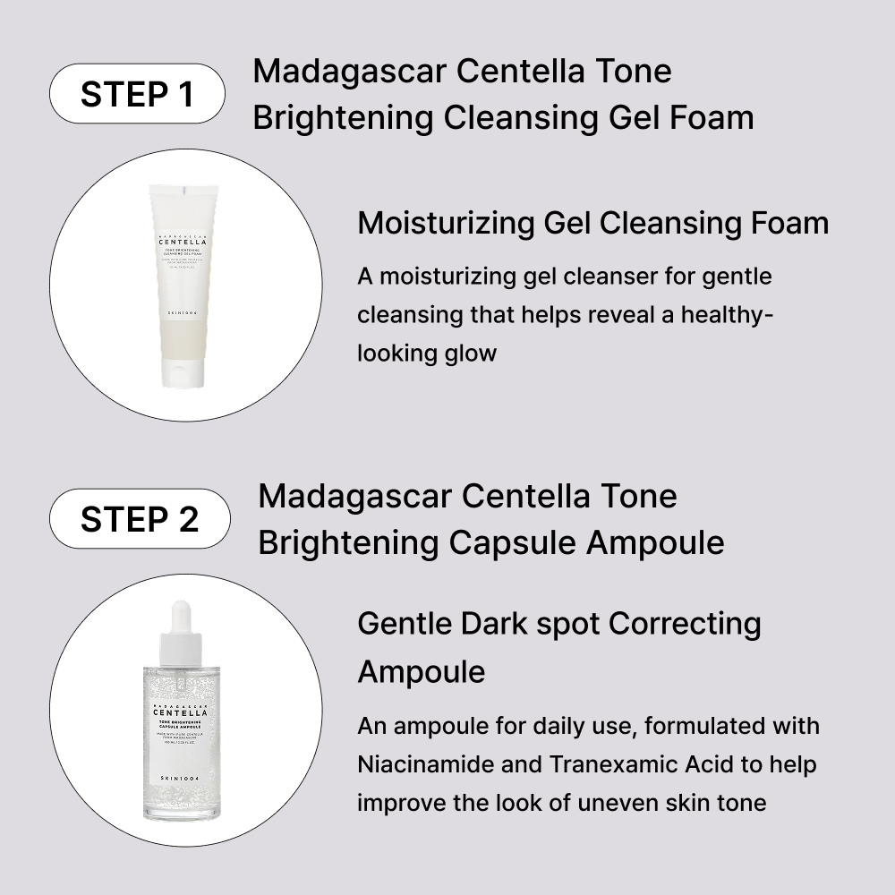 MOIDA SET [SKIN1004] Madagascar Tone Brightening Set for Dull & Uneven Skin (Cleansing Foam + Ampoule + Cream) *Special Price*