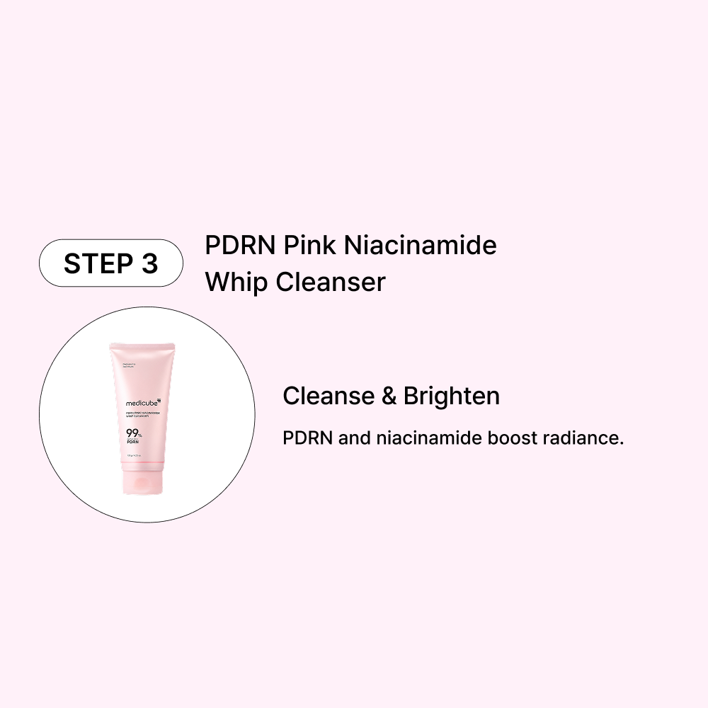 MOIDA SET [MEDICUBE] PDRN Glow Cleansing Routine for Dull & Dehydrated Skin #Pink (AGE-R Booster Pro Mini Plus + AGE-R Booster Cleanser + PDRN Whip Cleanser) *Special Price*