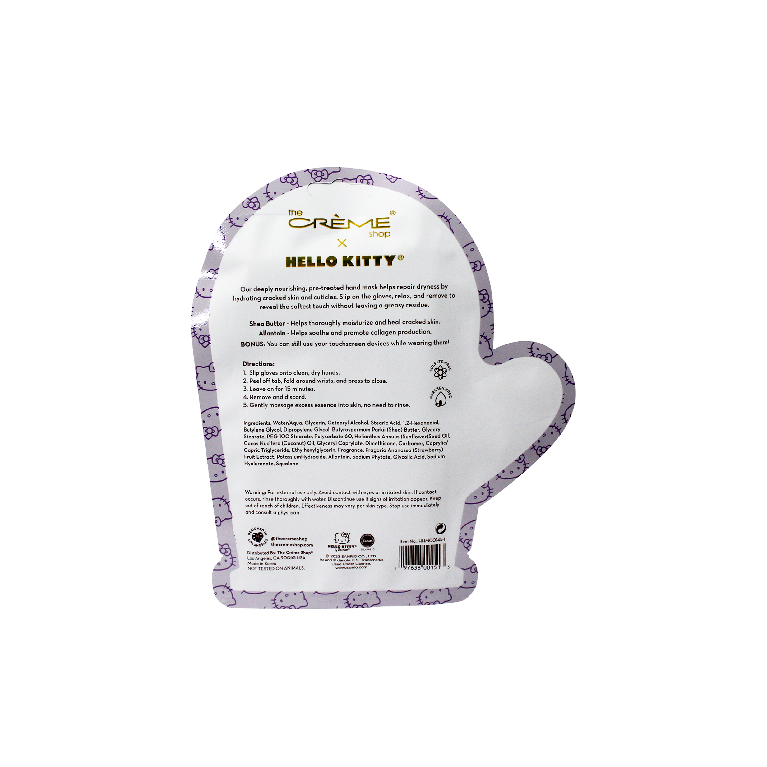 [The Crème Shop] Hello Kitty Deep Hand Mask #Strawberry Coconut (3ea)