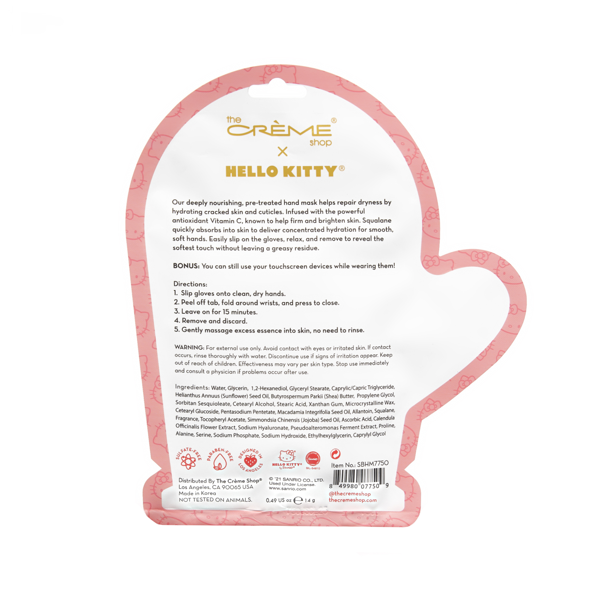 [The Crème Shop] Hello Kitty Hand Mask #Sweet Tangerine