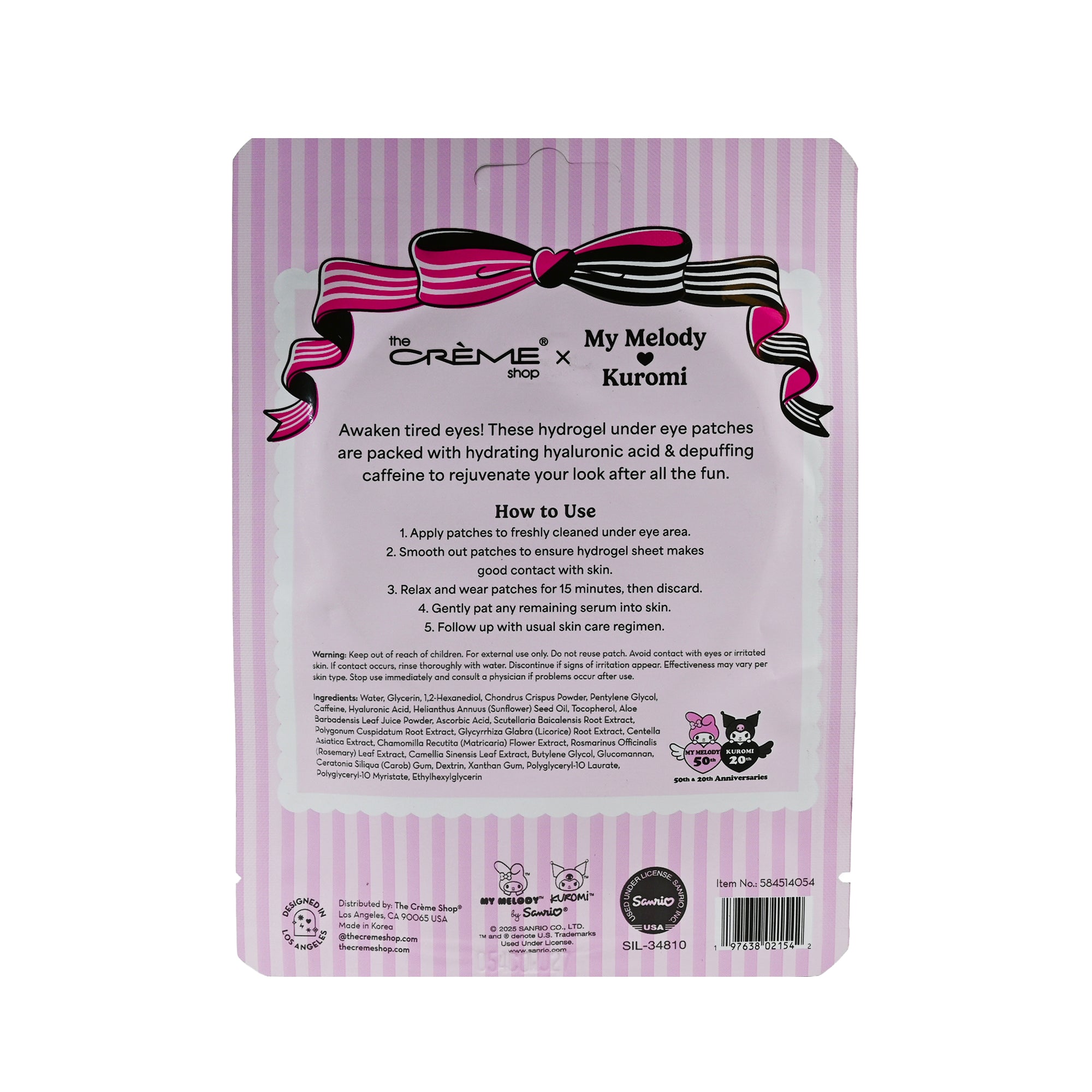 [The Crème Shop] My Melody & Kuromi Brightening Hydrogel Under Eye Patches #Bestie Bless