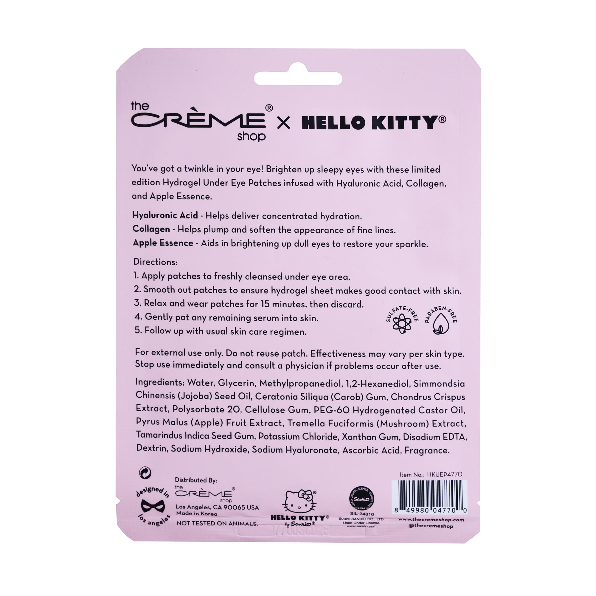[The Crème Shop] Hello Kitty Hydrogel Under Eye & Patches #Apple of My Eye