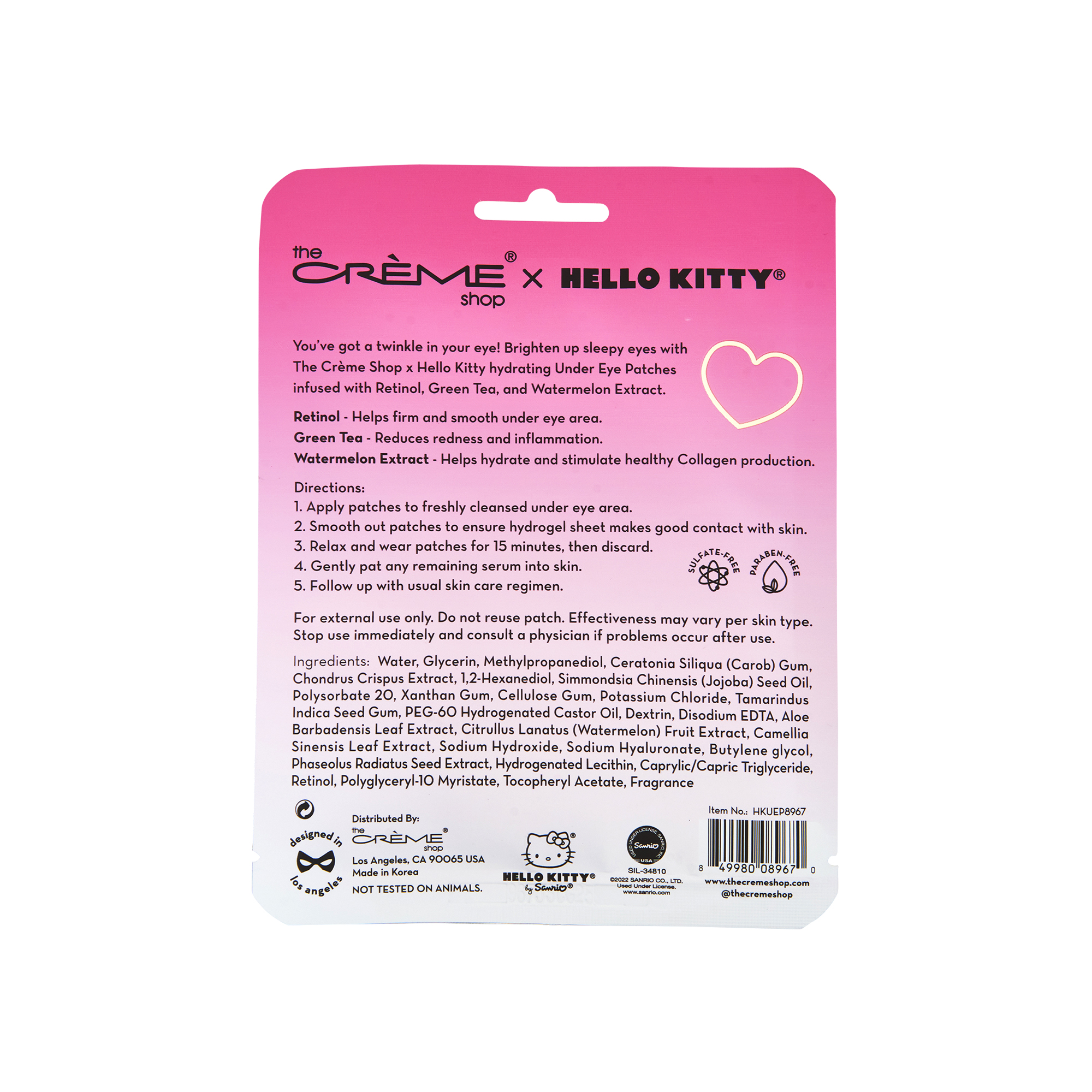 [The Crème Shop] Hello Kitty Twinkle Hydrogel Under Eye Patches