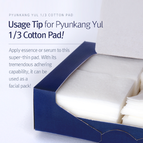 [Pyunkang Yul] 1/3 Cotton Pad (160ea) (Pulp-Rayon)