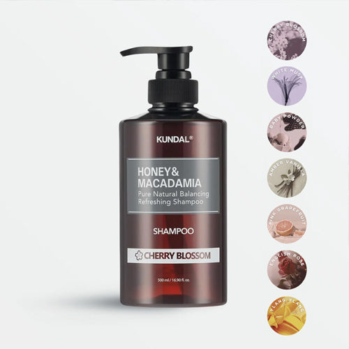 [KUNDAL] Honey & Macadamia Natural Shampoo 500ml (7 types)