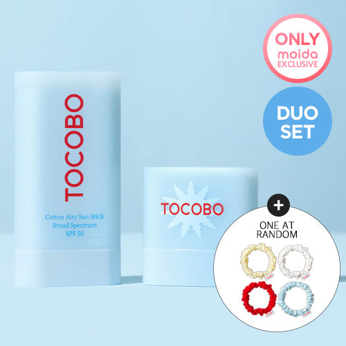 *Duo Pack* [TOCOBO] Cotton Airy Sun Stick Pack(Original + Mini) +Free Gift (1 Hair Scrunchie)