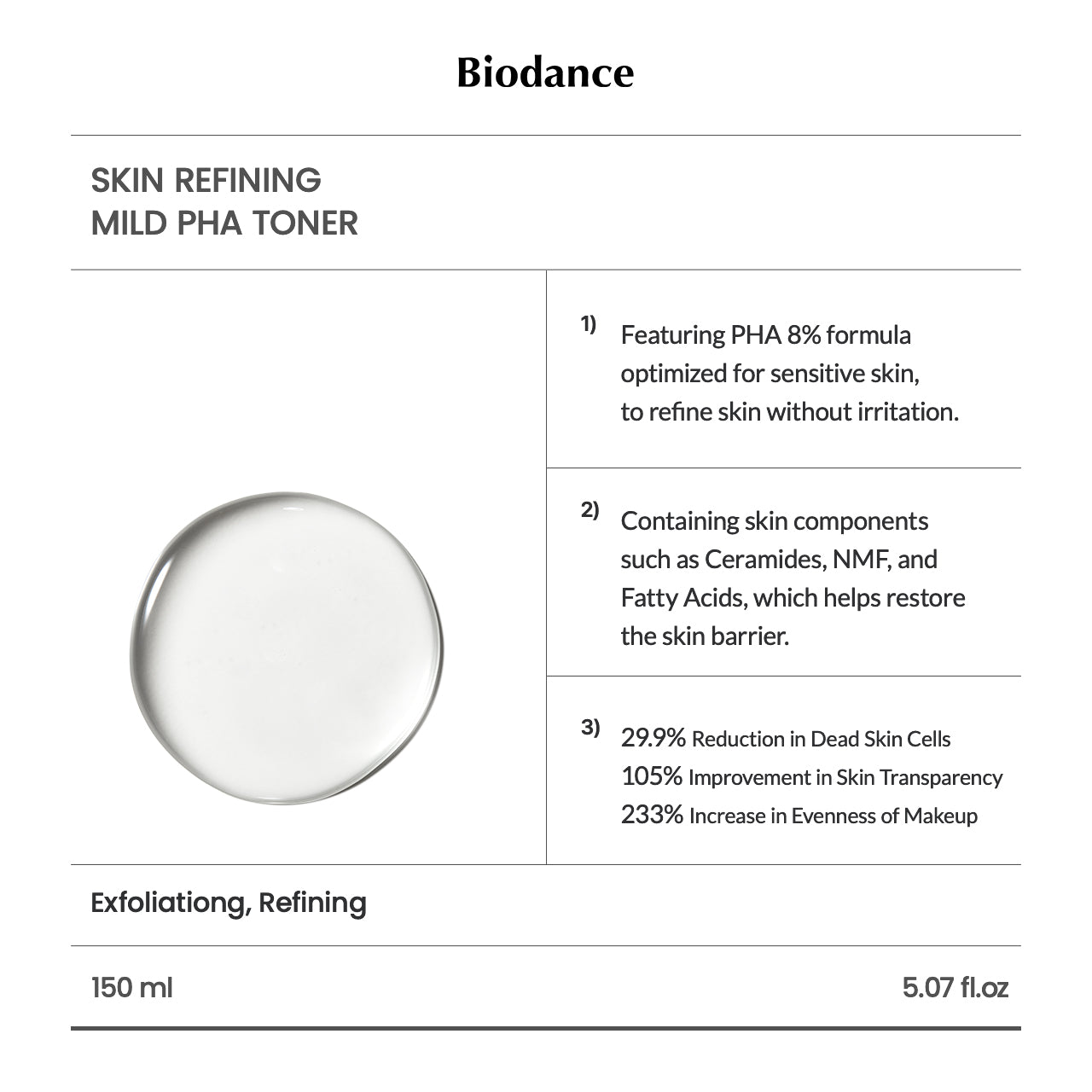 [Biodance] Skin Refining Mild PHA Toner 150ml