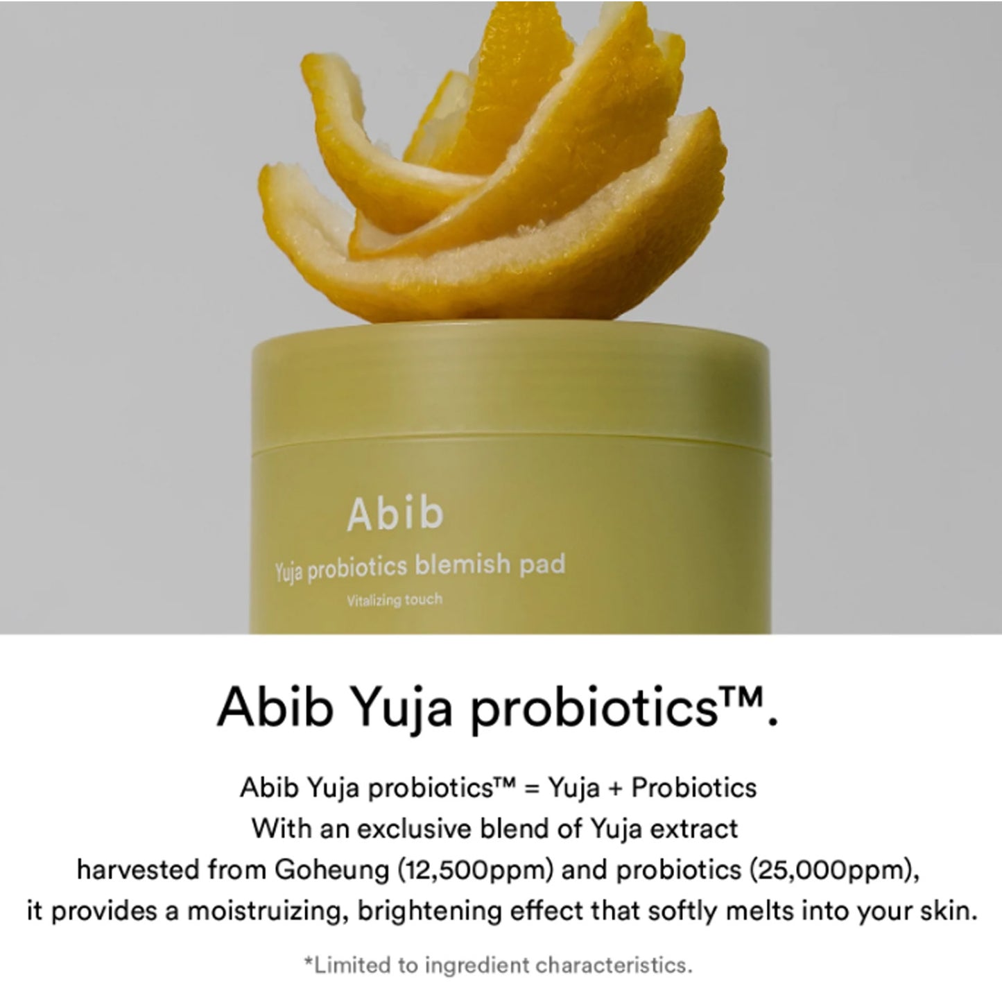 [Abib] Yuja Probiotics Blemish Pad Vitalizing Touch (140ml/60pcs)