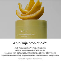 [Abib] Yuja Probiotics Blemish Pad Vitalizing Touch (140ml/60pcs)